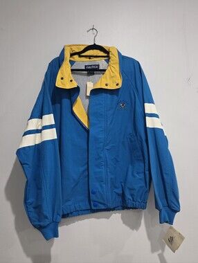 NWT Vintage Nautica Yacht Club Colorblock Sailing Jacket XL Blue Yellow